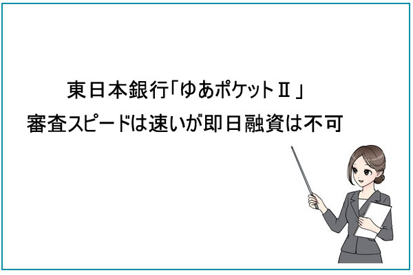 東日本銀行カードローン「ゆあポケットⅡ」は審査スピードが速いが即日融資は不可